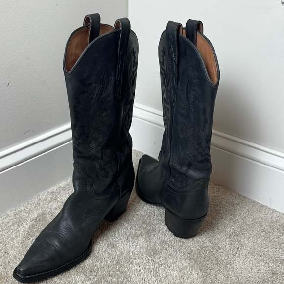 Jeffrey Campbell Anthropology Dagget Western Rodeo Black Leather Boho Chic Sz 10 - Picture 3 of 10